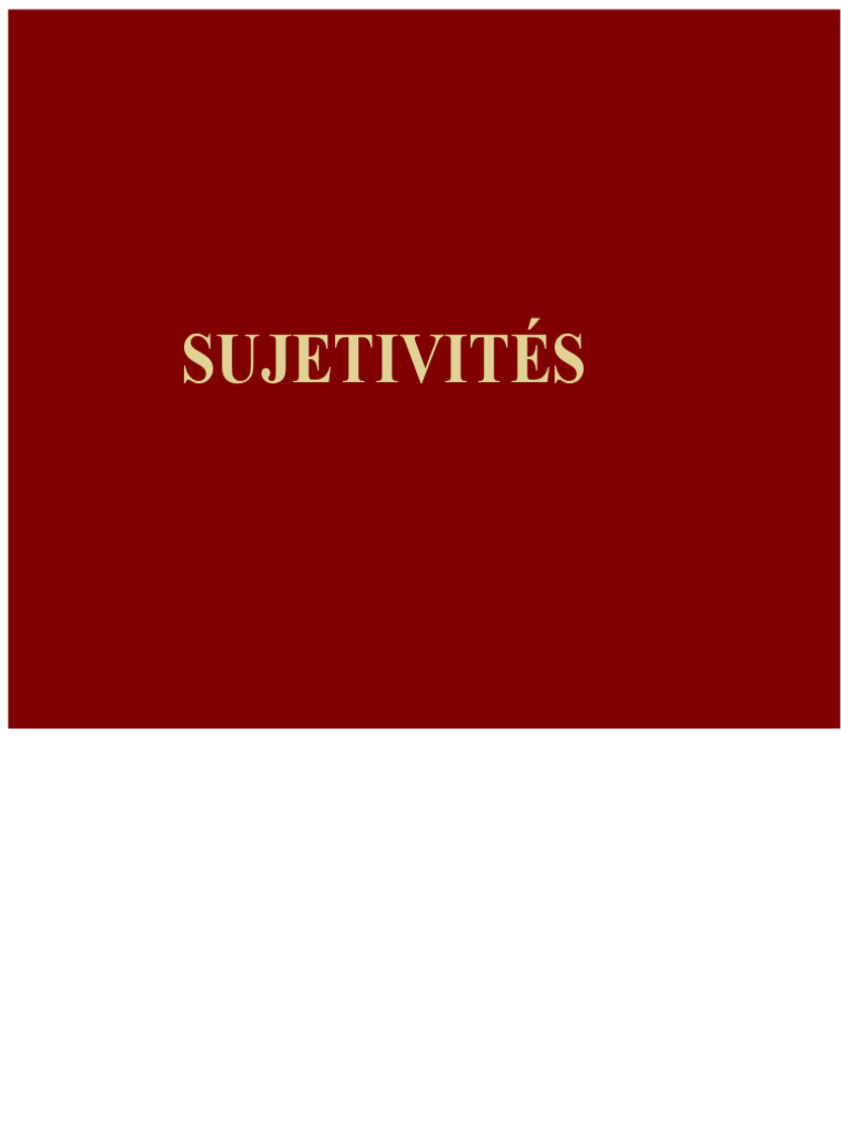 Théorie de l'énonciation et subjectivité | PDF | Interprétation ...