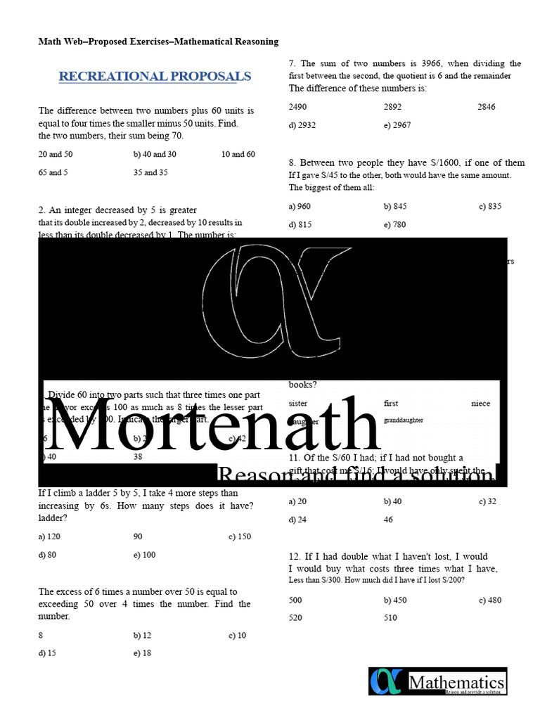 Equation Setting - Level 2 - Part 1 | PDF | Mathematics | Number Theory
