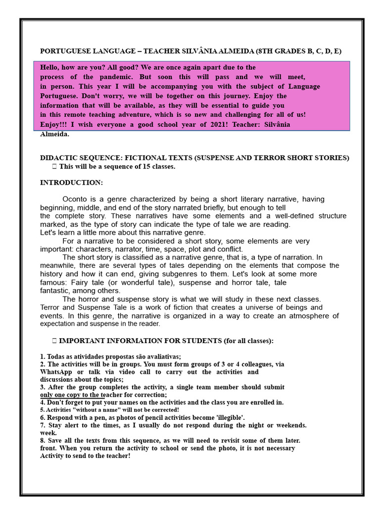 Suspense and Horror CLASS 01 | PDF | Narrative | Genre