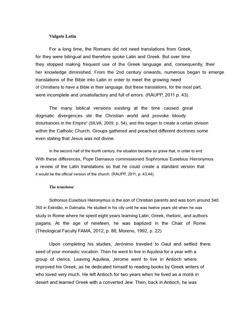 History and Impact of Vulgate Latin | PDF | Jerome | Bible