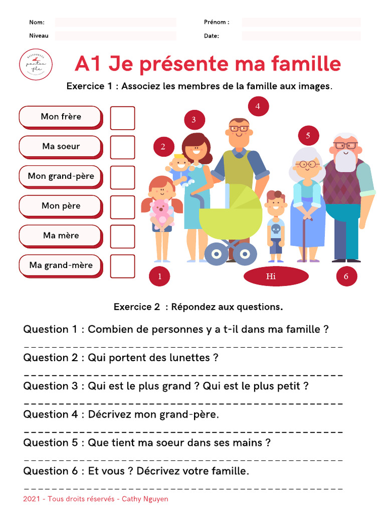 Pantou-Fle A1 A2 Vocabulary The Family | PDF