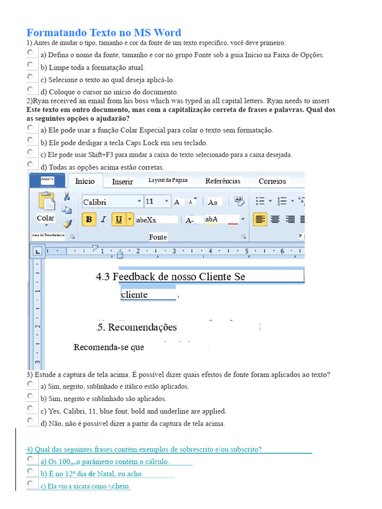 Teste de Formatação de Texto no MS Word | PDF