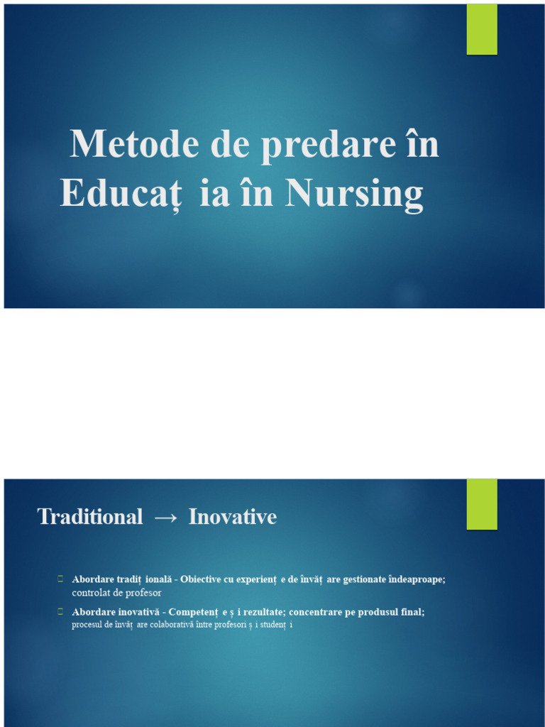 Metode de Predare În Educația de Nursing | PDF
