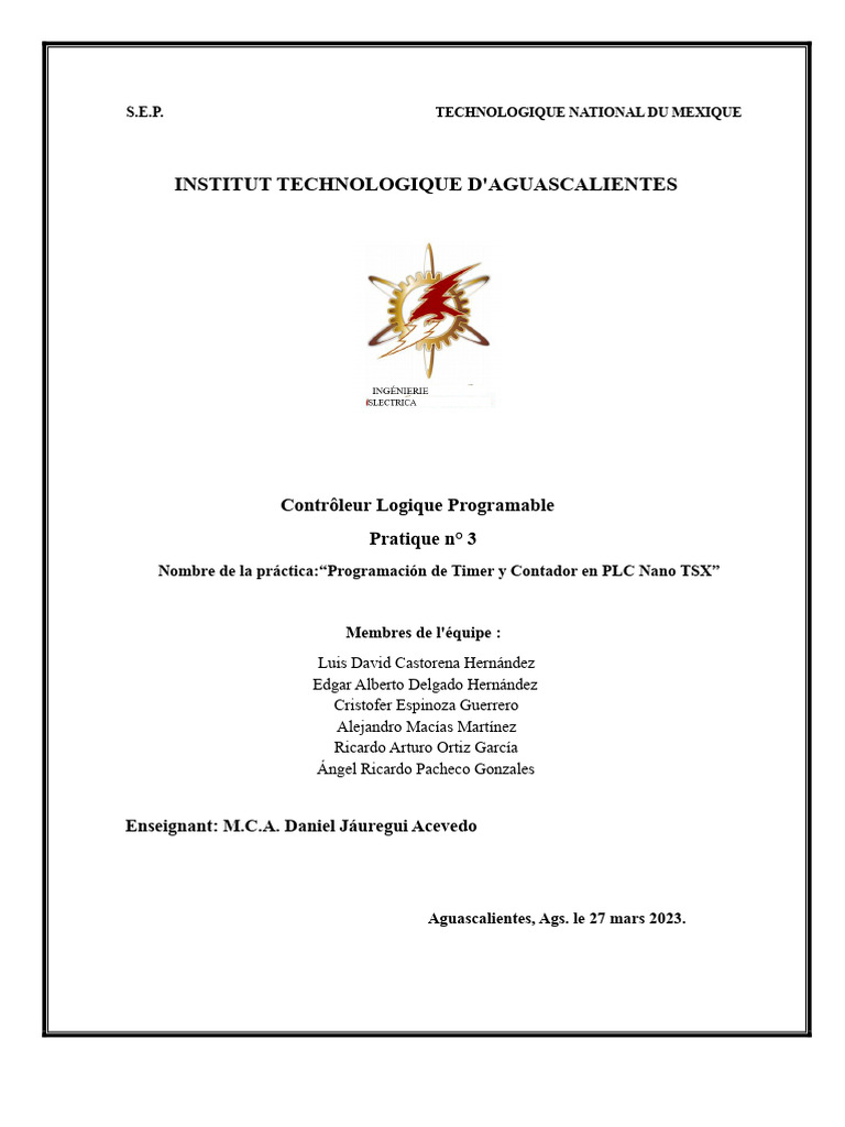 Programmation Timer et Compteur PLC TSX | PDF | Programmation ...