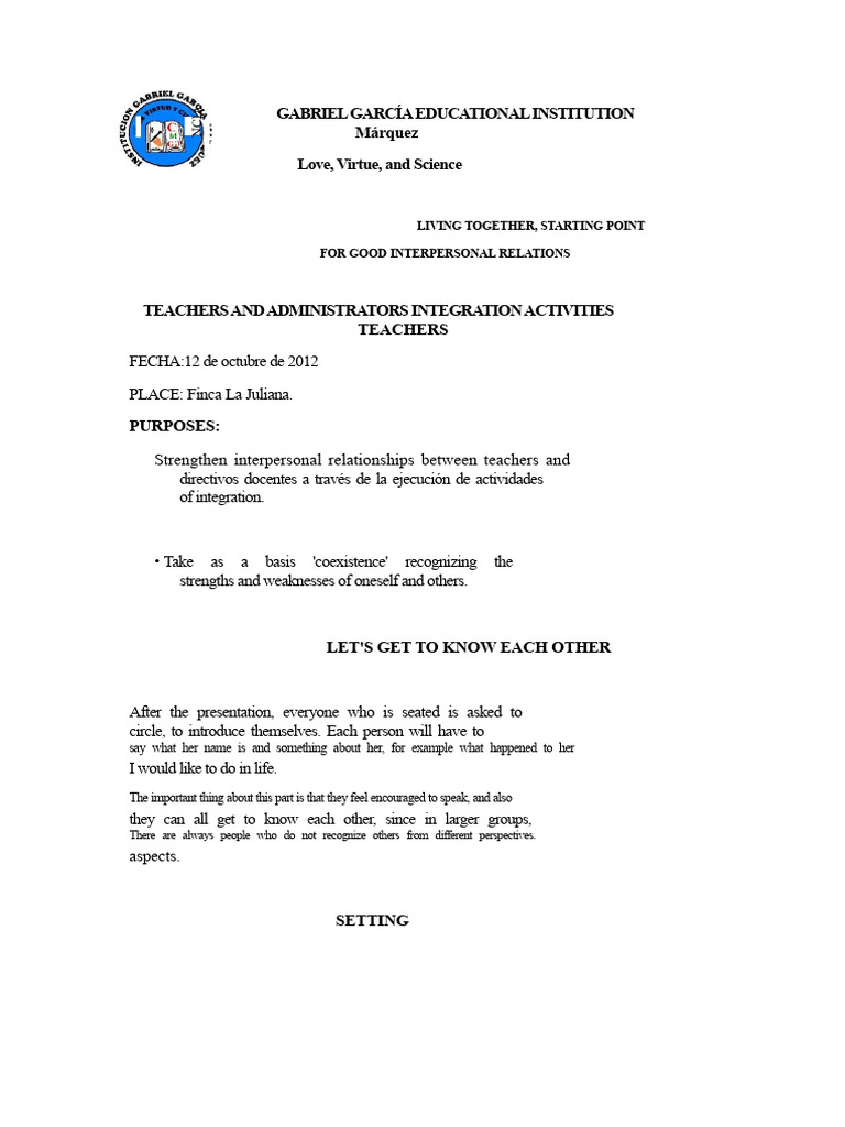 Teacher Integration Activities Guide | PDF