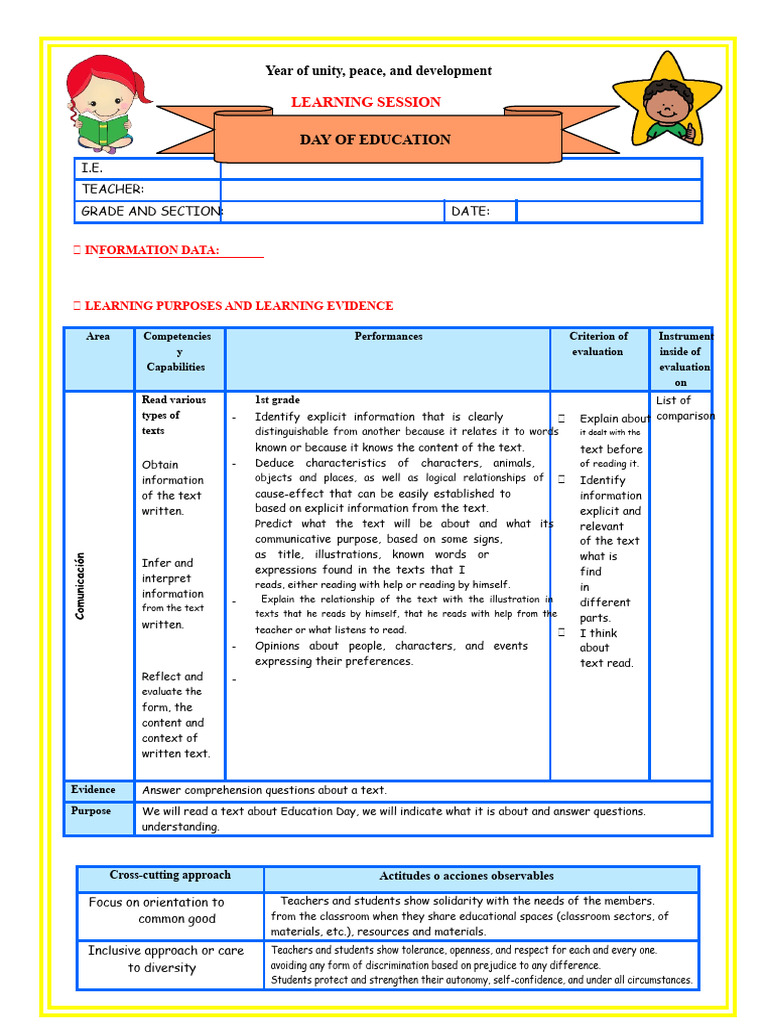 Education Day Learning Session Guide | PDF | Reading Comprehension ...