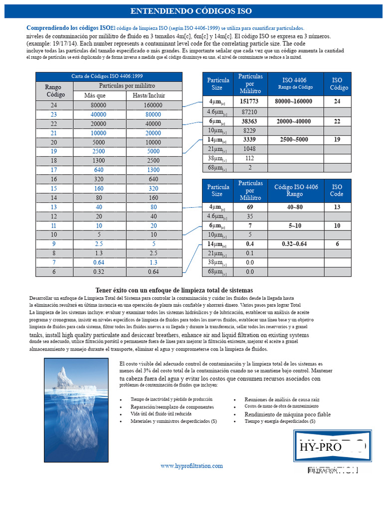 Explicación Del Código de Limpieza ISO4406 | PDF | Rodamiento (Mecánico ...