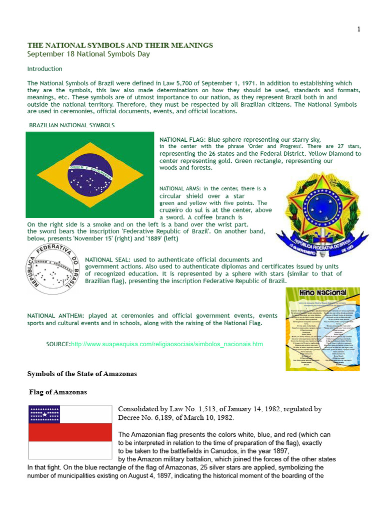 The National Symbols and Their Meanings | PDF