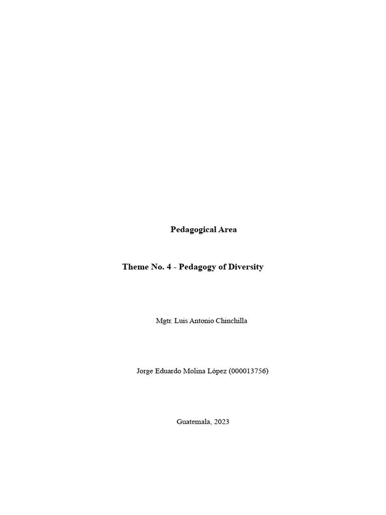 Pedagogy of Diversity in Guatemala | PDF | Inclusion (Education ...