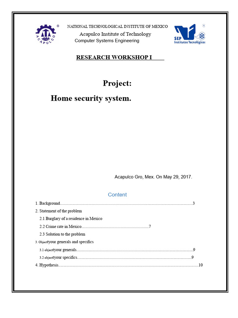 Home Security System Project Overview | PDF | Raspberry Pi | Computer ...