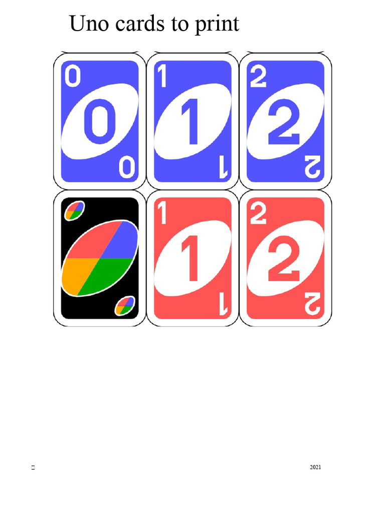 Printable Uno Cards 2021 | PDF