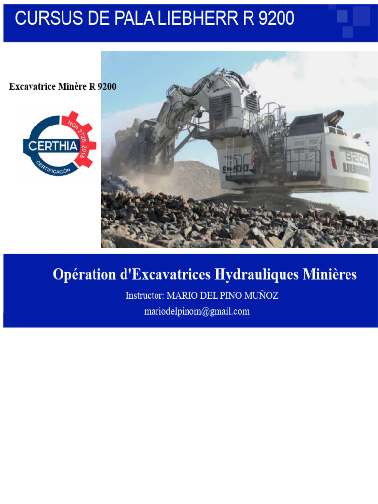 Cours sur l'Excavatrice Liebherr R 9200 | PDF | Frein | Turbocompresseur