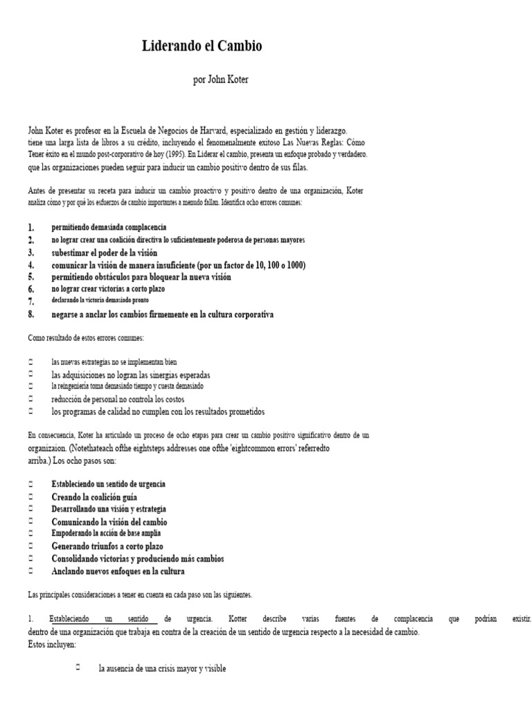 Estrategias para Liderar el Cambio | PDF | Business