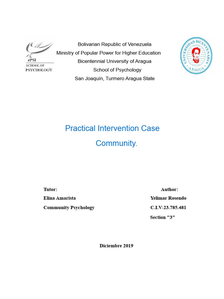 Practical Case, Task 3 Community Psychology.docx | PDF | Violence ...