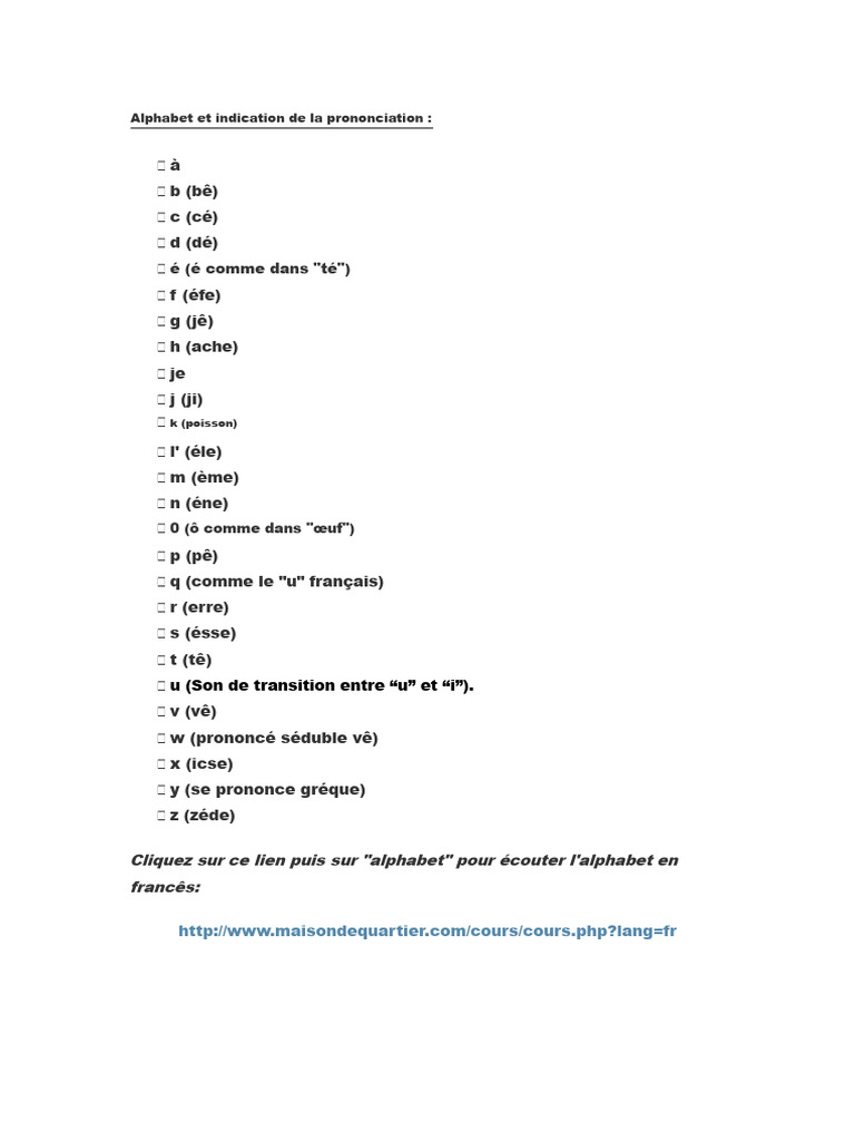 Guide de prononciation de l'alphabet | PDF | Accent tonique | Linguistique