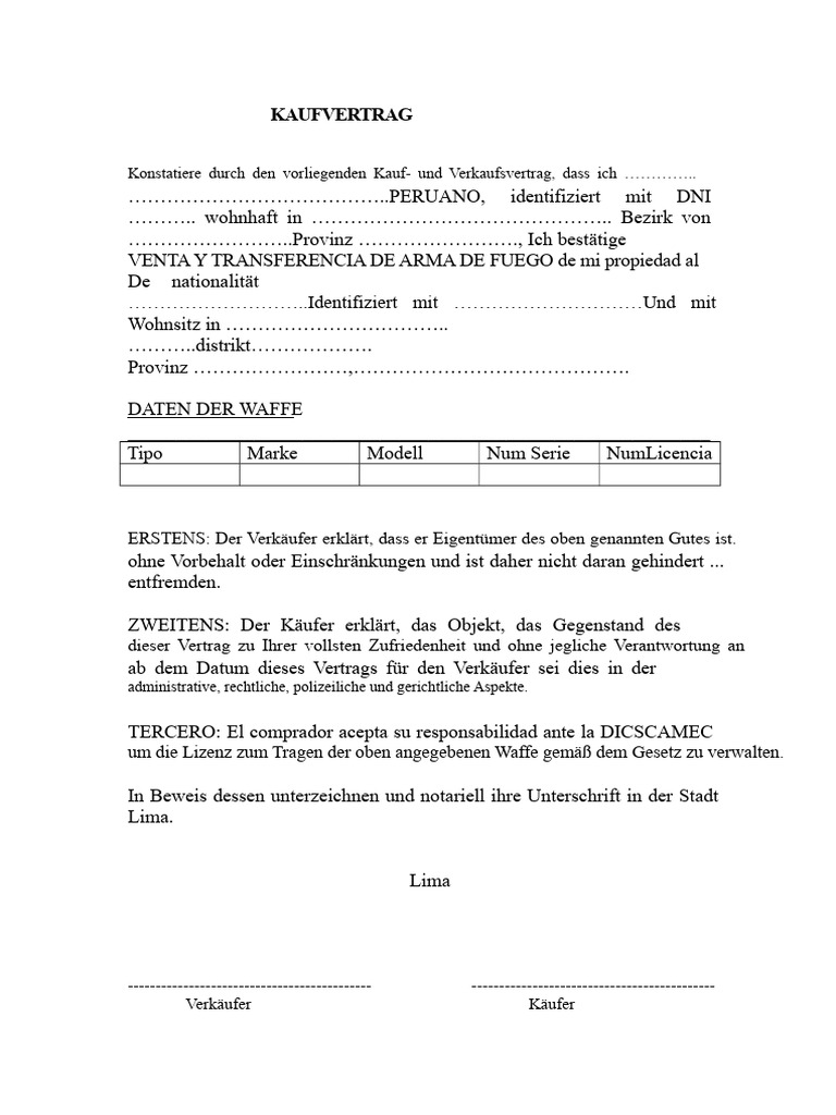 Vertrag - Bewaffnung | PDF