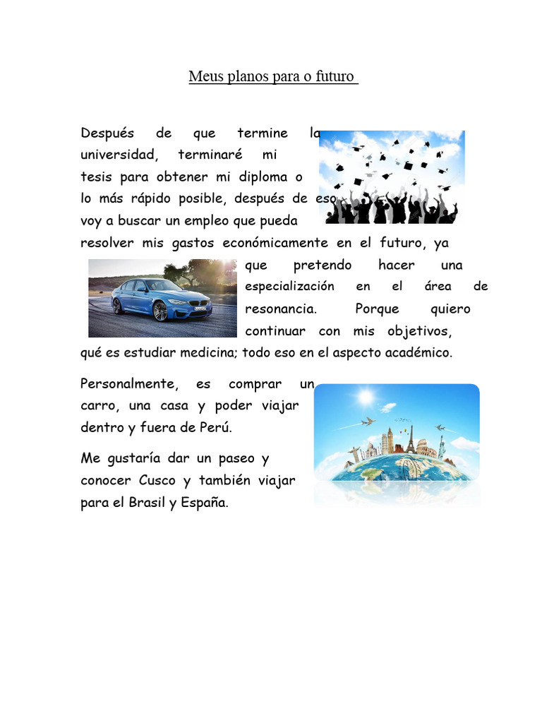 Mis planes para el futuro | PDF