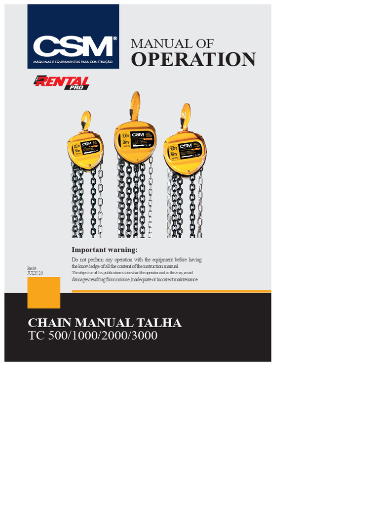 Chain Hoist Operation & Maintenance Guide | PDF | Wear | Lubricant