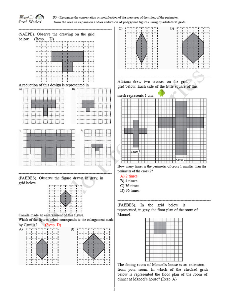 D5 (5th GRADE - Math) - Prof. Warles' Blog | PDF | Area | Mathematical ...