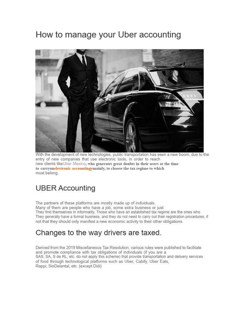 Uber Accounting Management Guide | PDF | Taxes | Public Finance