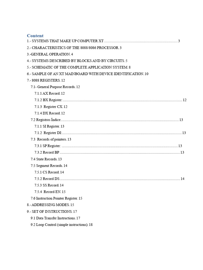 XT Computer 8088/8086 Overview | PDF | Computing | Computer Architecture