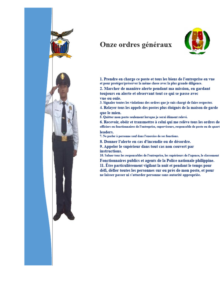 Ordres généraux de sécurité et vigilance | PDF