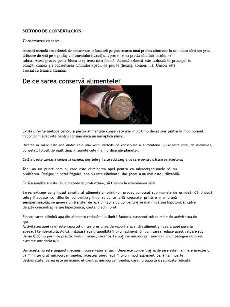 Metodă de Conservare | PDF