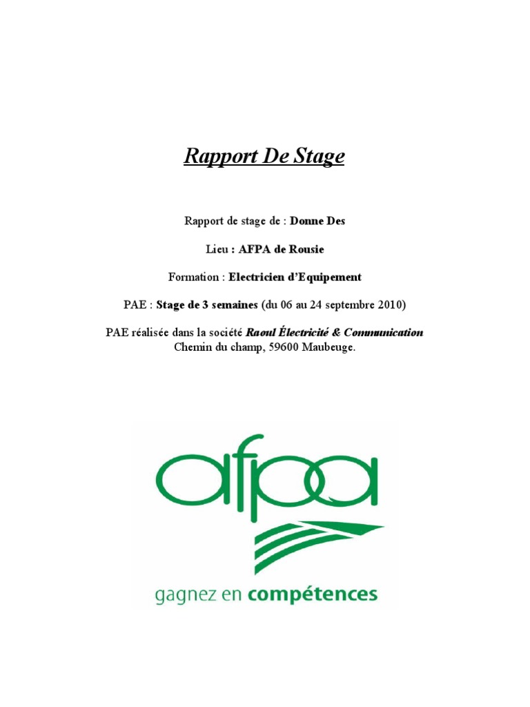 Rapport de Stage