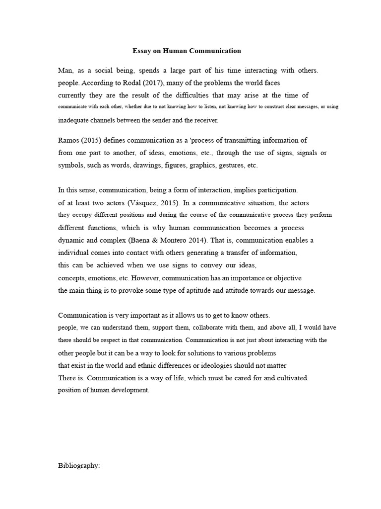 Essay On Human Communication | PDF