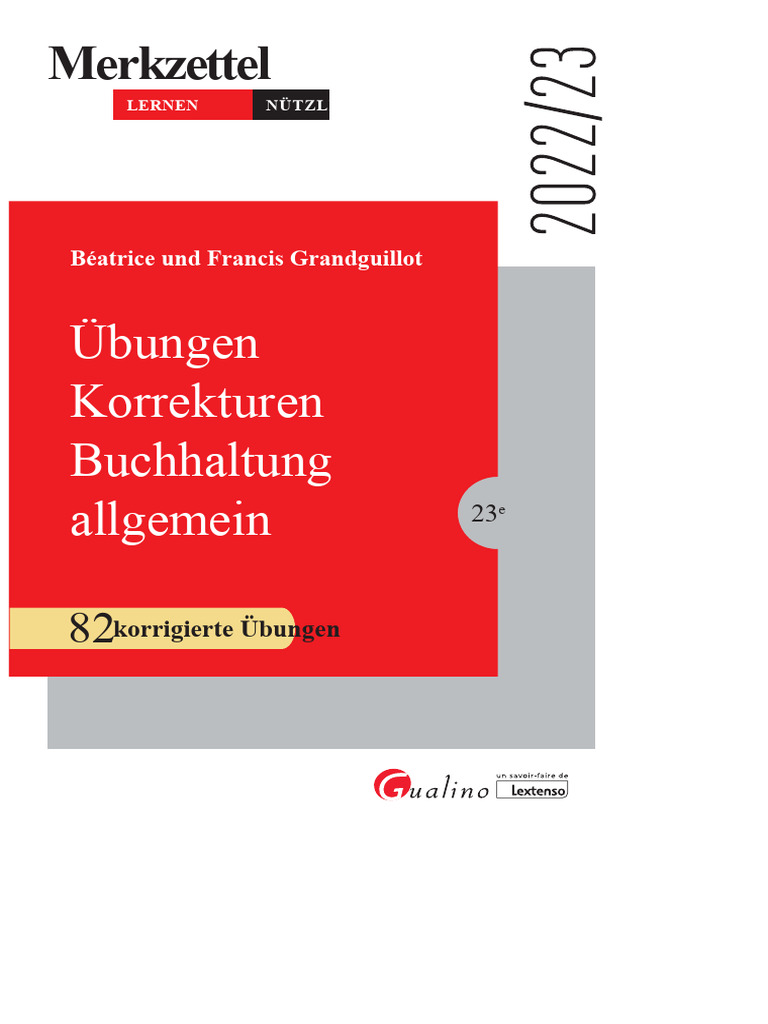Übungen Korrekturen Buchhaltung Allgemein: Merkzettel | PDF