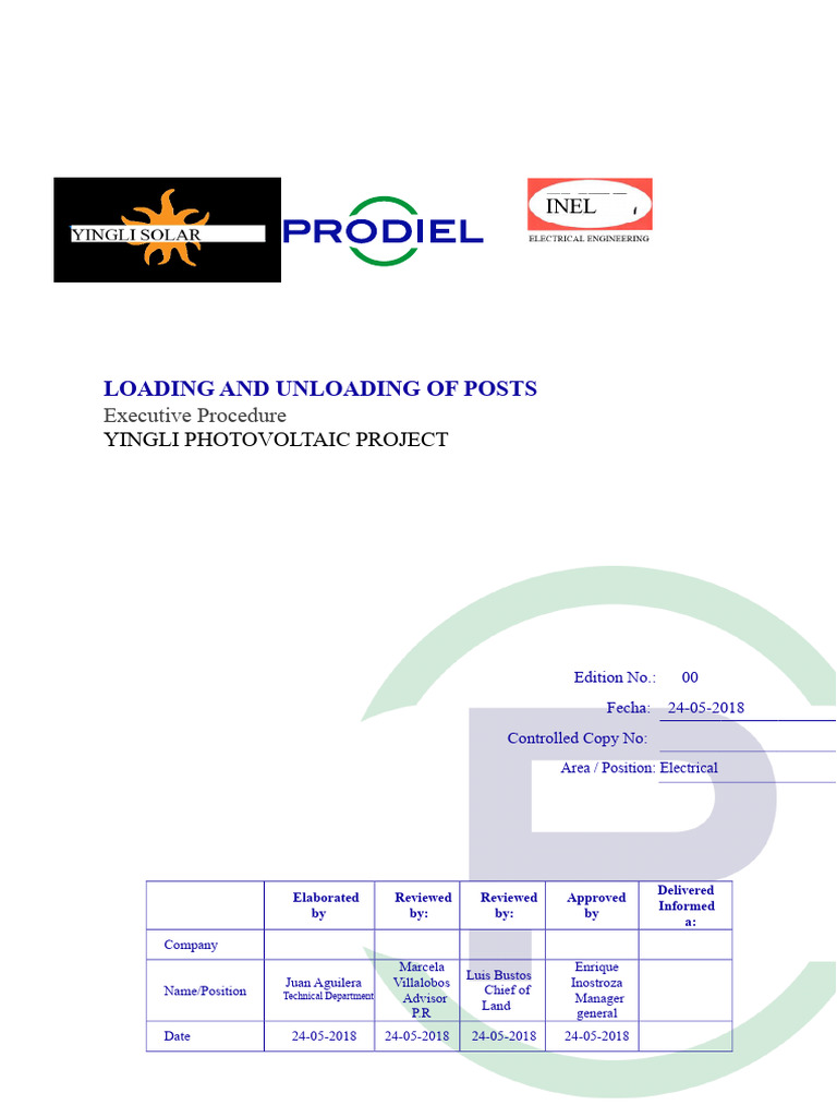 Concrete Post Loading and Unloading Procedure | PDF | Waste ...
