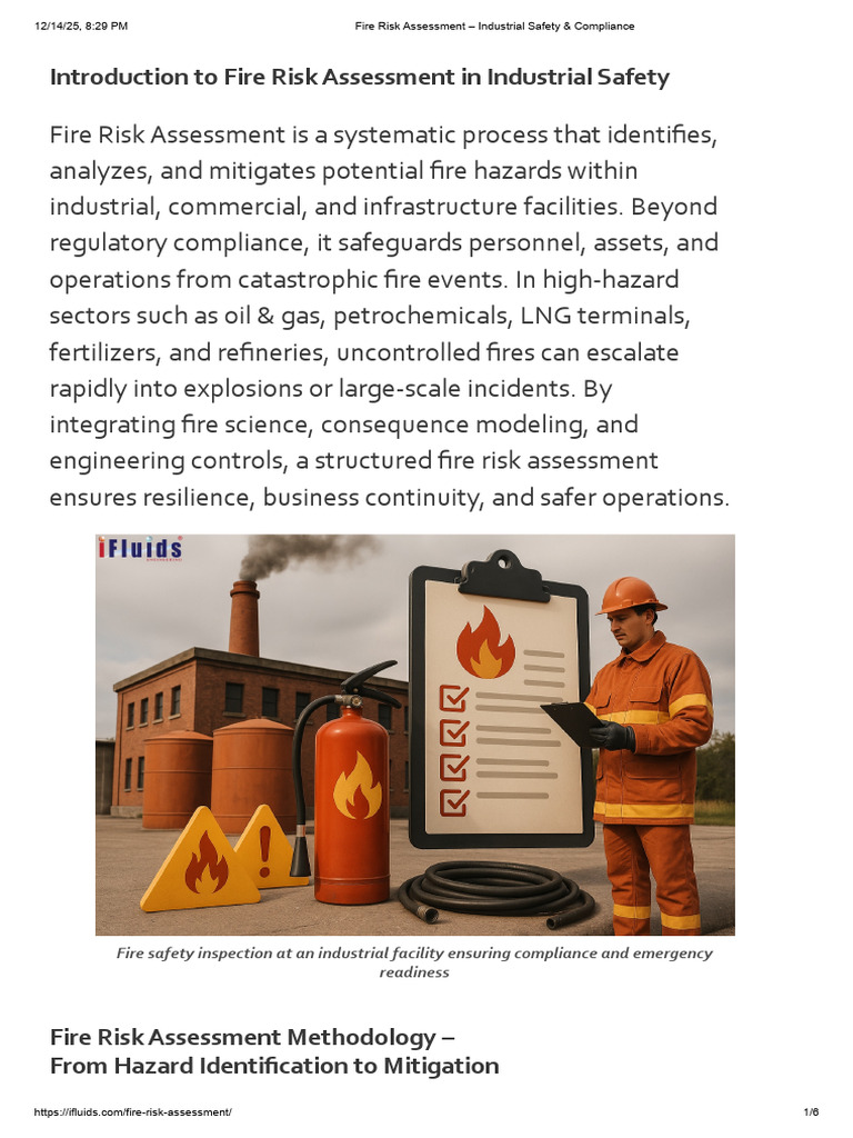 Fire Risk Assessment for Industrial Safety | PDF | Risk | Risk Assessment
