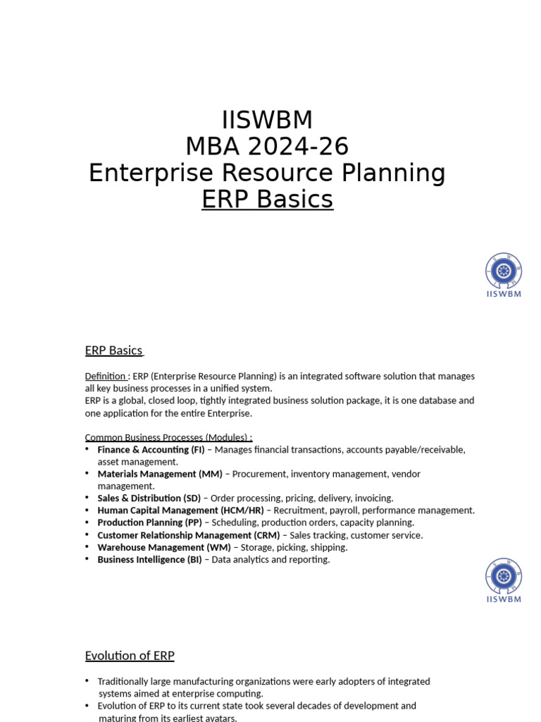 ERP Basics and Market Overview 2024 | PDF | Enterprise Resource ...