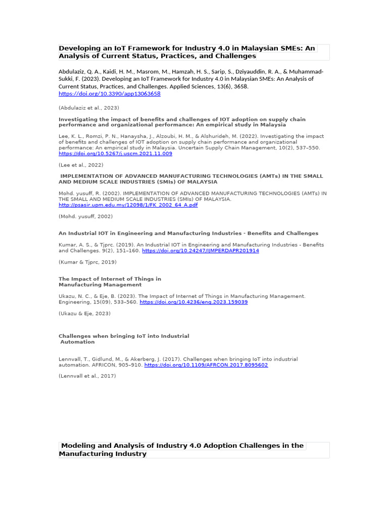 Developing an IoT Framework for Industry 4 | PDF | Internet Of Things