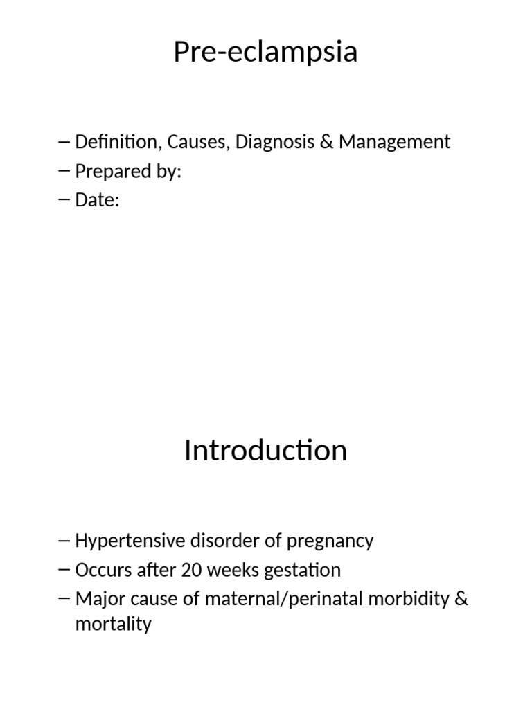 Pre Eclampsia Presentation | PDF