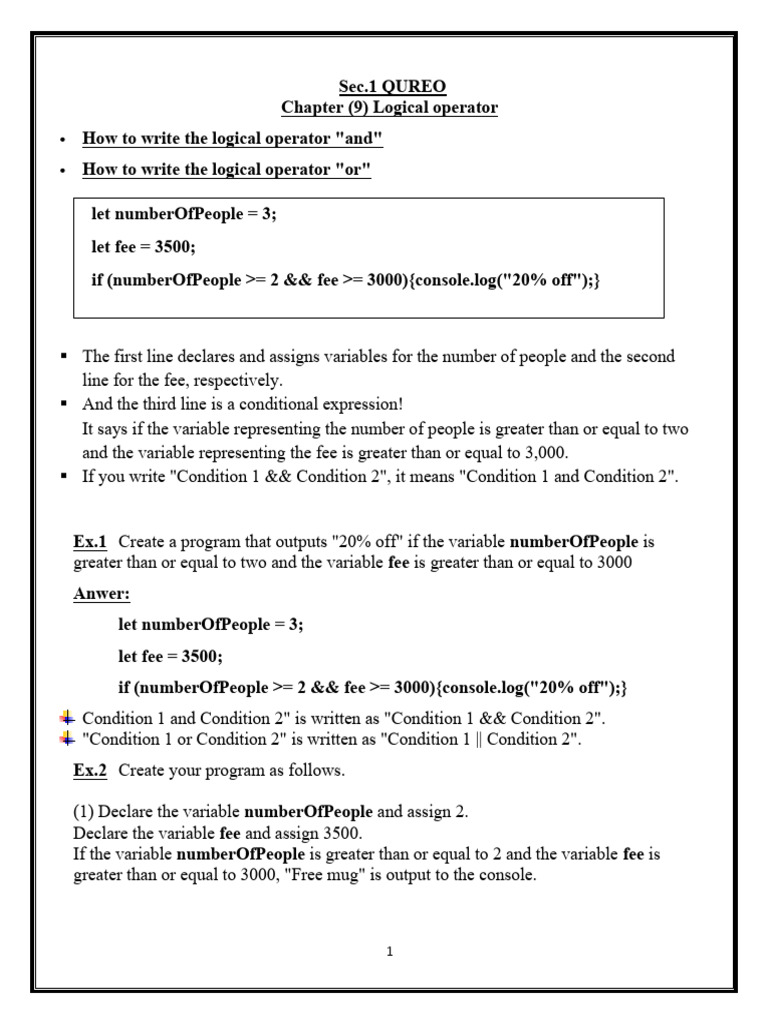 Understanding Logical Operators in Programming | PDF | Function ...