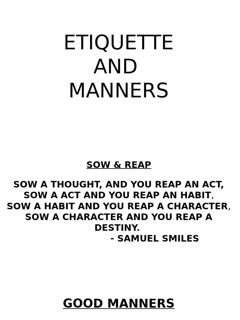Etiquette and Manners 23102025155631 94 | PDF
