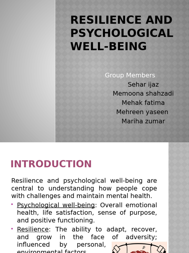 Enhancing Resilience and Well-Being | PDF | Psychological Resilience ...
