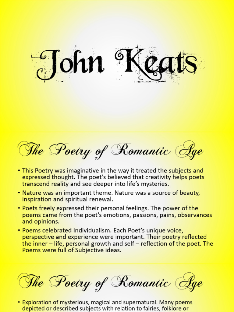 John Keats: Master of Romantic Odes | PDF | Poetry | Romanticism