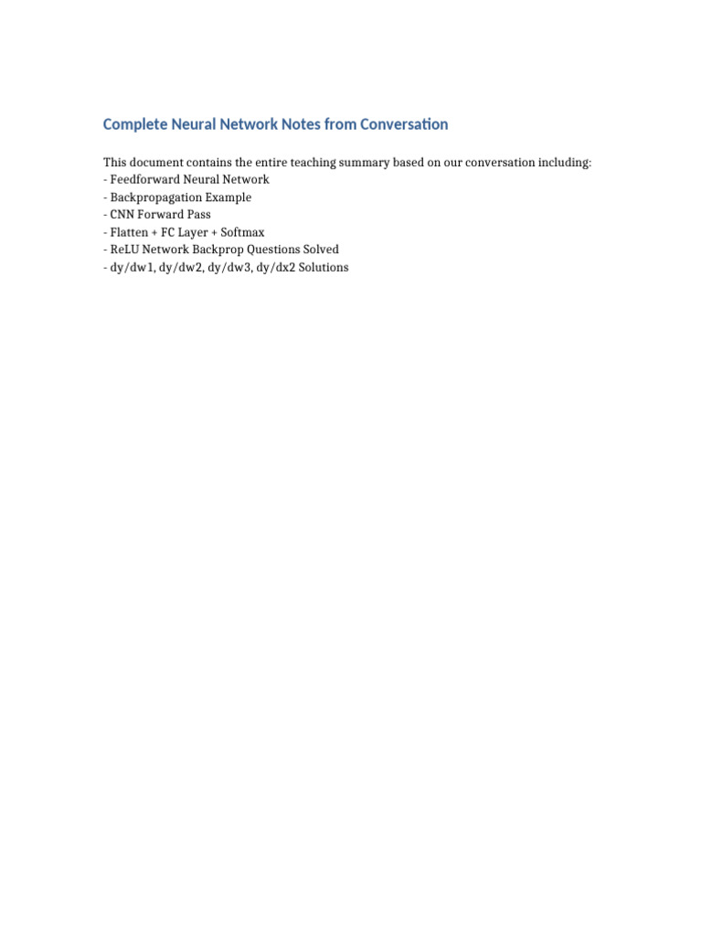 Neural Network Document | PDF