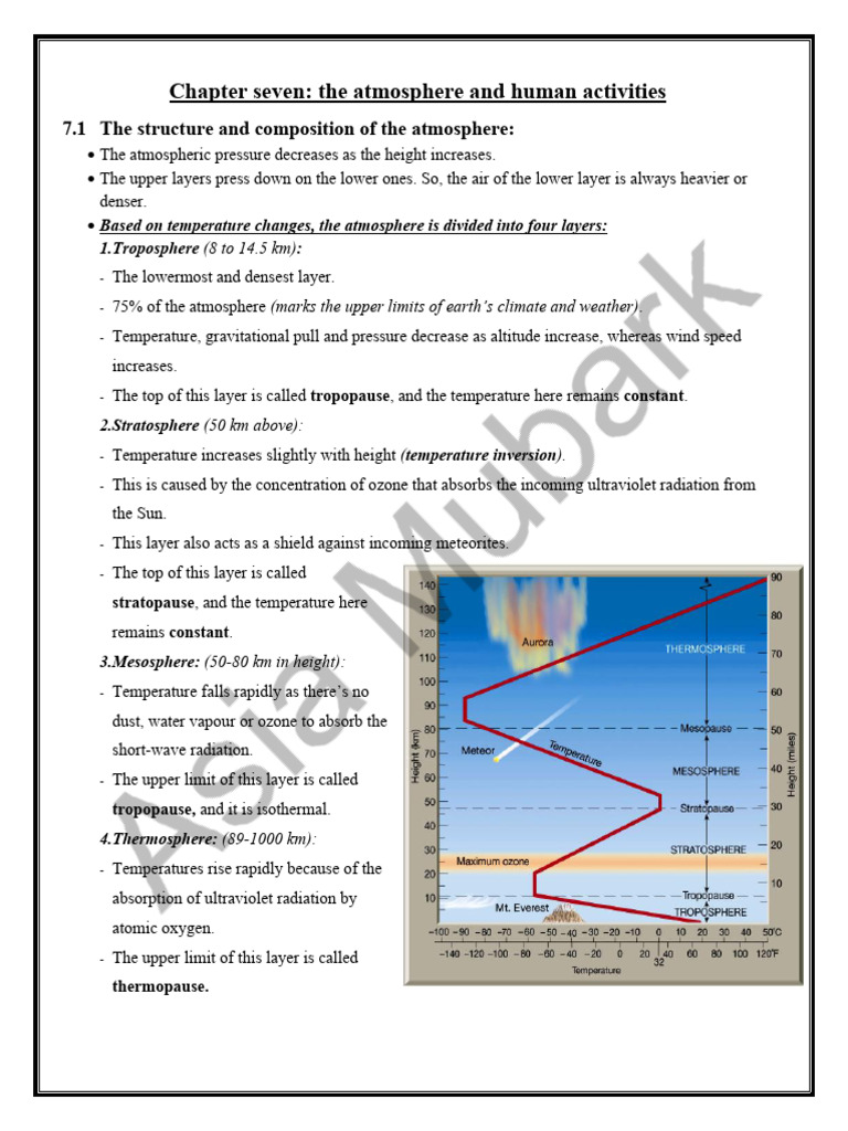 Atmosphere Structure and Pollution Effects | PDF | Atmosphere Of Earth ...