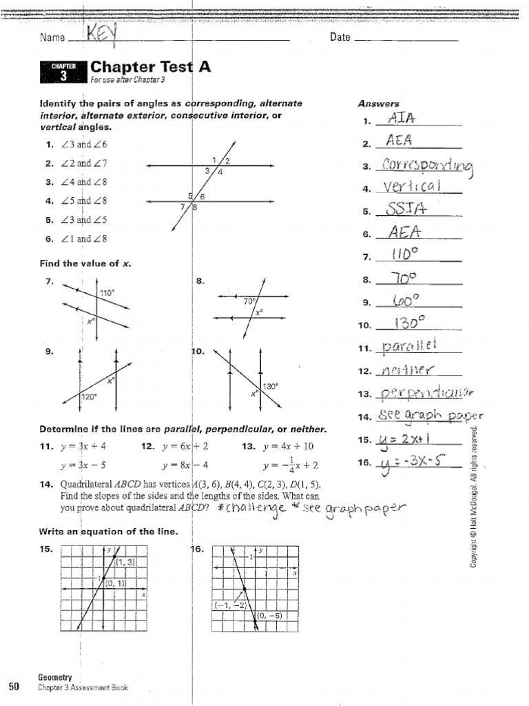 CH 3 Test A - B KEYs | PDF