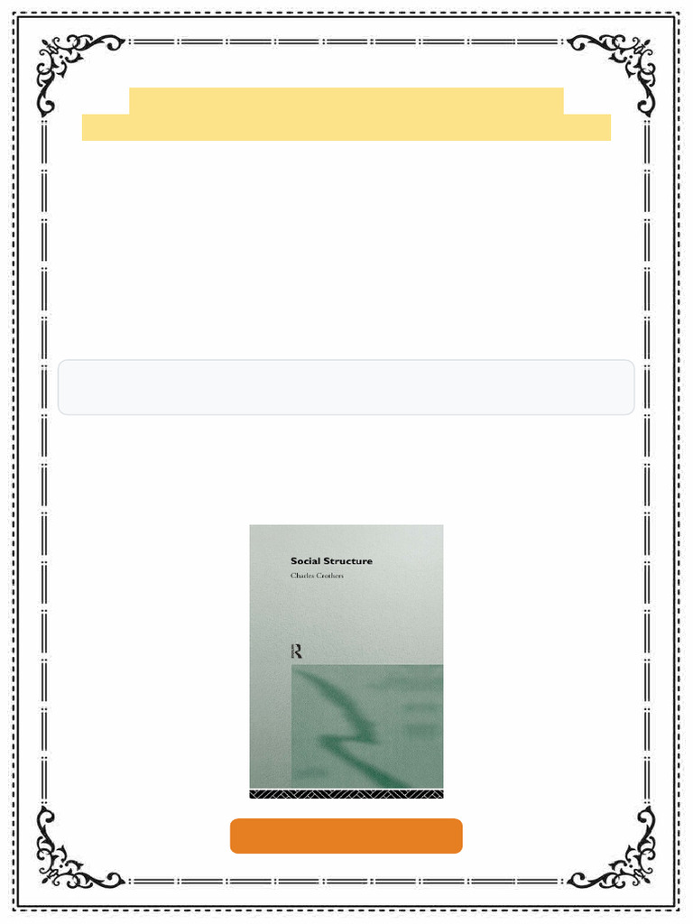 Social Structure Charles Crothers ebook open immediately file | PDF ...