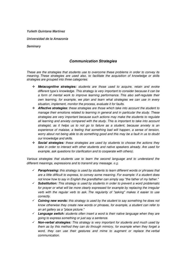 Communication Strategies for Students | PDF | Communication | Nonverbal ...