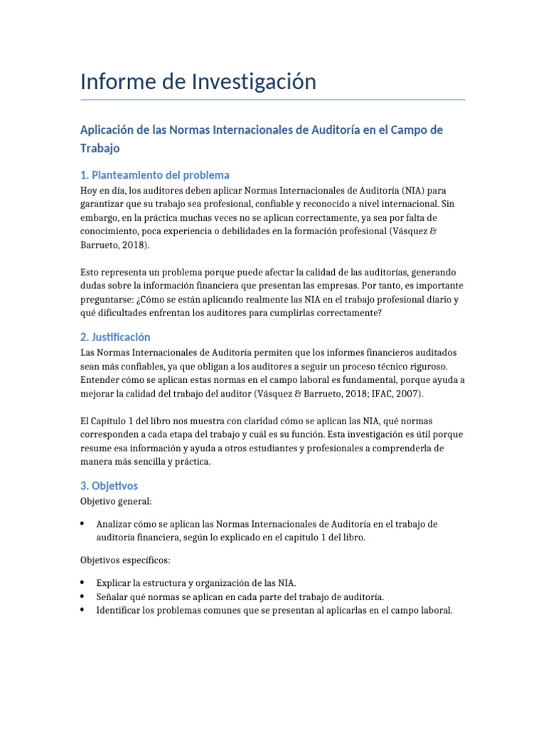Aplicación de NIA en Auditoría Financiera | PDF | Auditoría | Contralor
