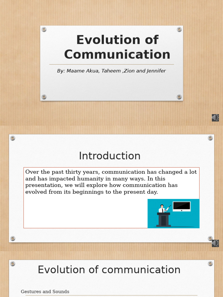 Evolution of Communication Group 4 Year 6 Saffron | PDF | Communication ...