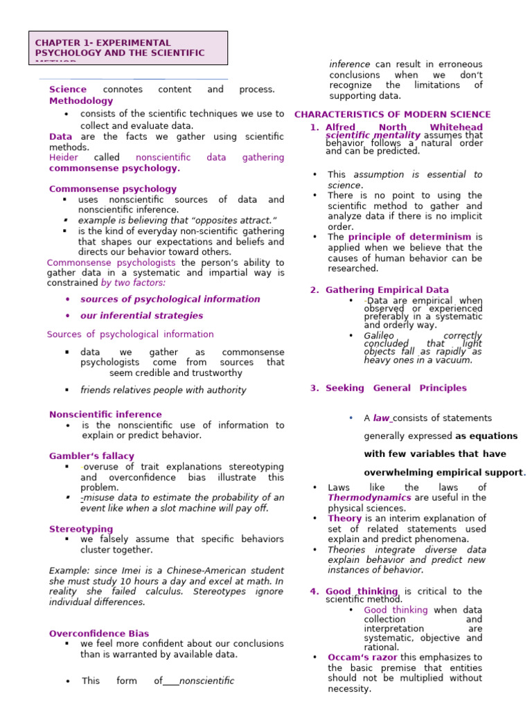 Understanding Scientific Methodology in Psychology | PDF | Experiment ...