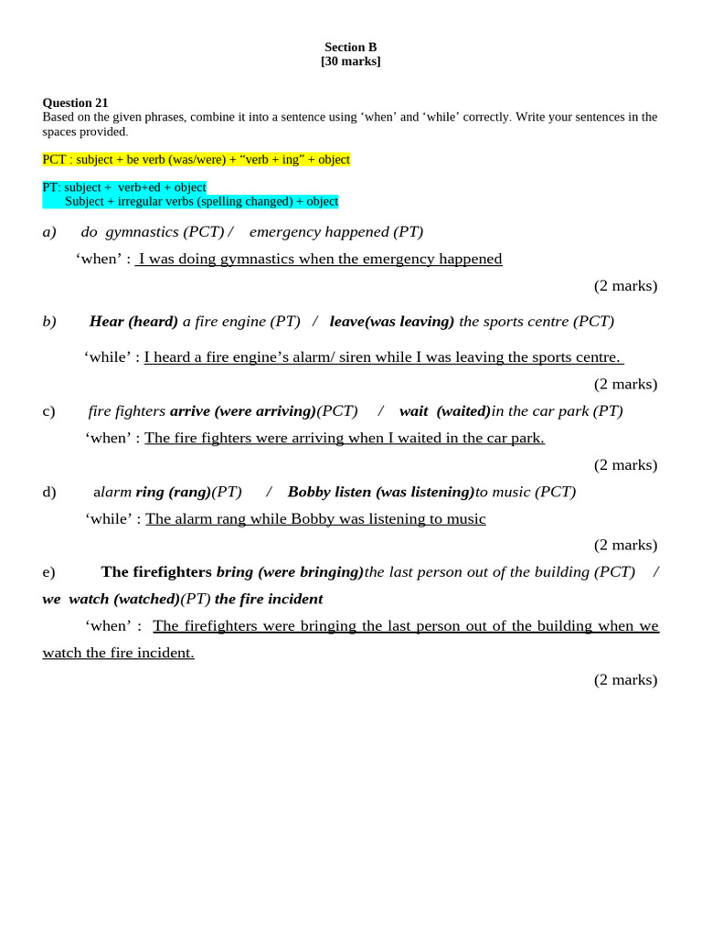 Section B | PDF | Firefighter | Subject (Grammar)