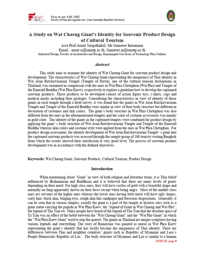 2. 660111 บทความ2 Focus on Arts Asst.prof .Arnut Siripithakul | PDF