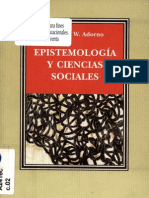 Adorno - Epistemologia y Las Cc Ss
